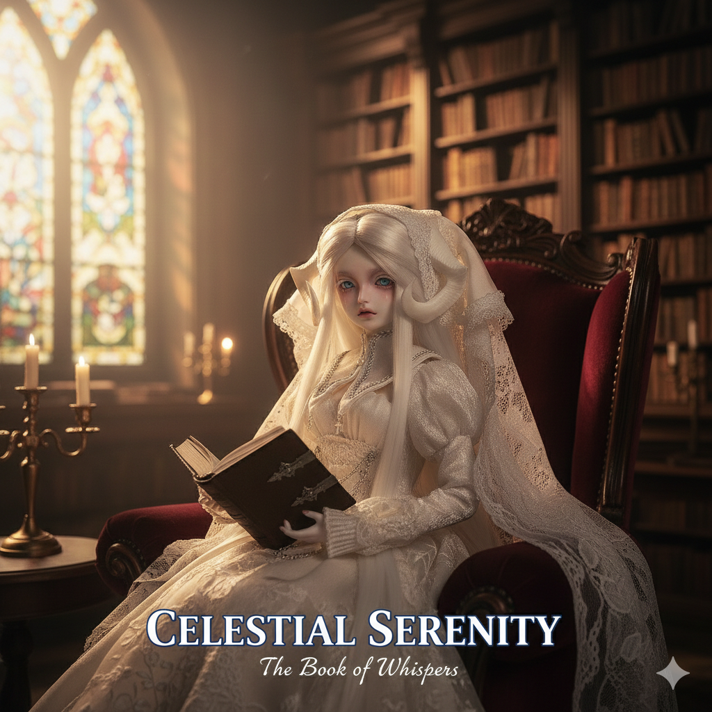 Sylvi 1/4 BJD Art Doll: The Veiled Oracle Series - Gothic Goat Horn Nun Godmother Full Set - Exquisite Shuga Fairy Original Anime Collectible