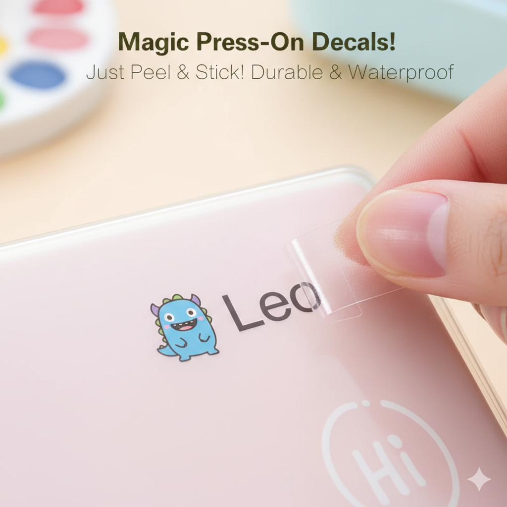 60Pcs Personalized Kawaii Name Labels - UV Waterproof Custom Stickers for Kids' Bottles, Lunch Boxes & School Supplies