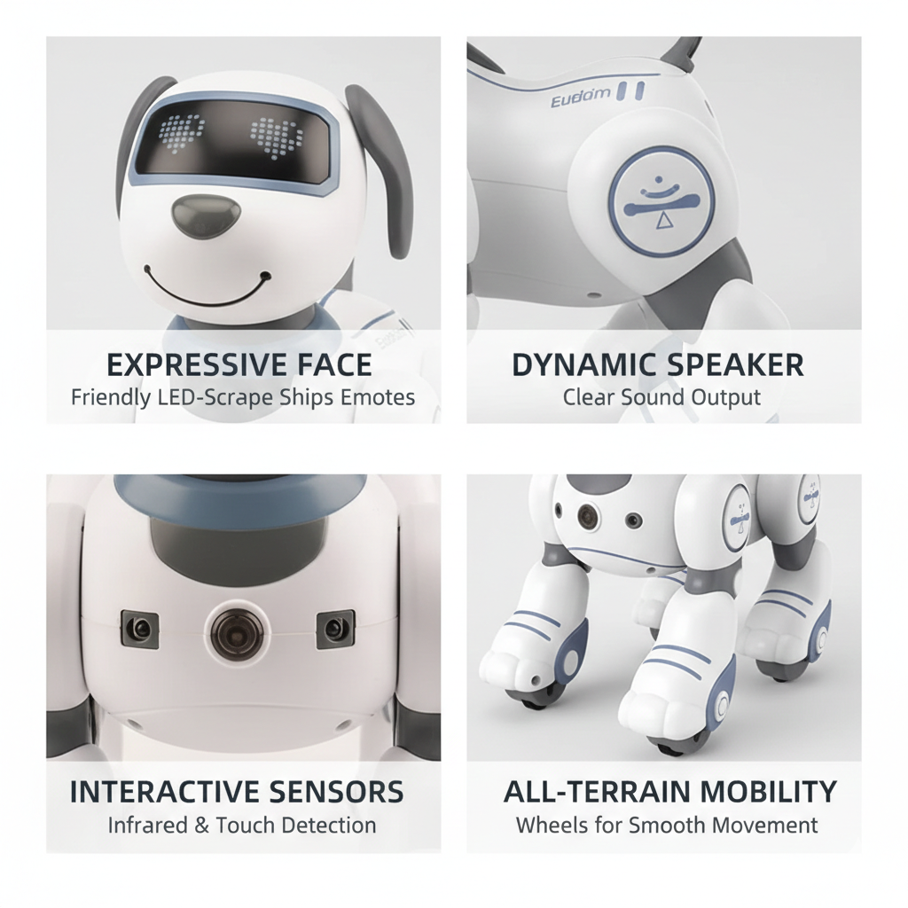 Intelligent Robot Dog Toy for Boys – Remote Control, Voice Activated, Programmable, Touch-Sensitive, Music & Interactive Stunt Pet