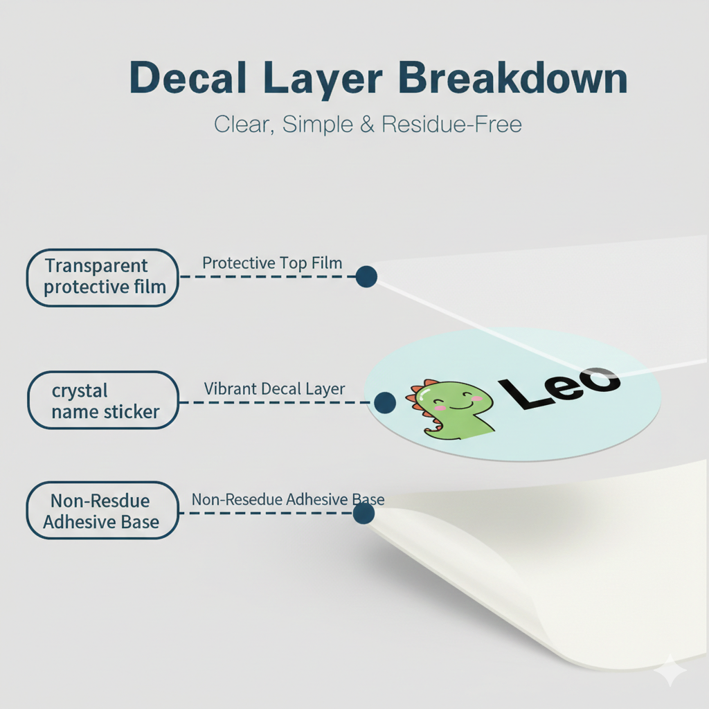 60Pcs Personalized Kawaii Name Labels - UV Waterproof Custom Stickers for Kids' Bottles, Lunch Boxes & School Supplies