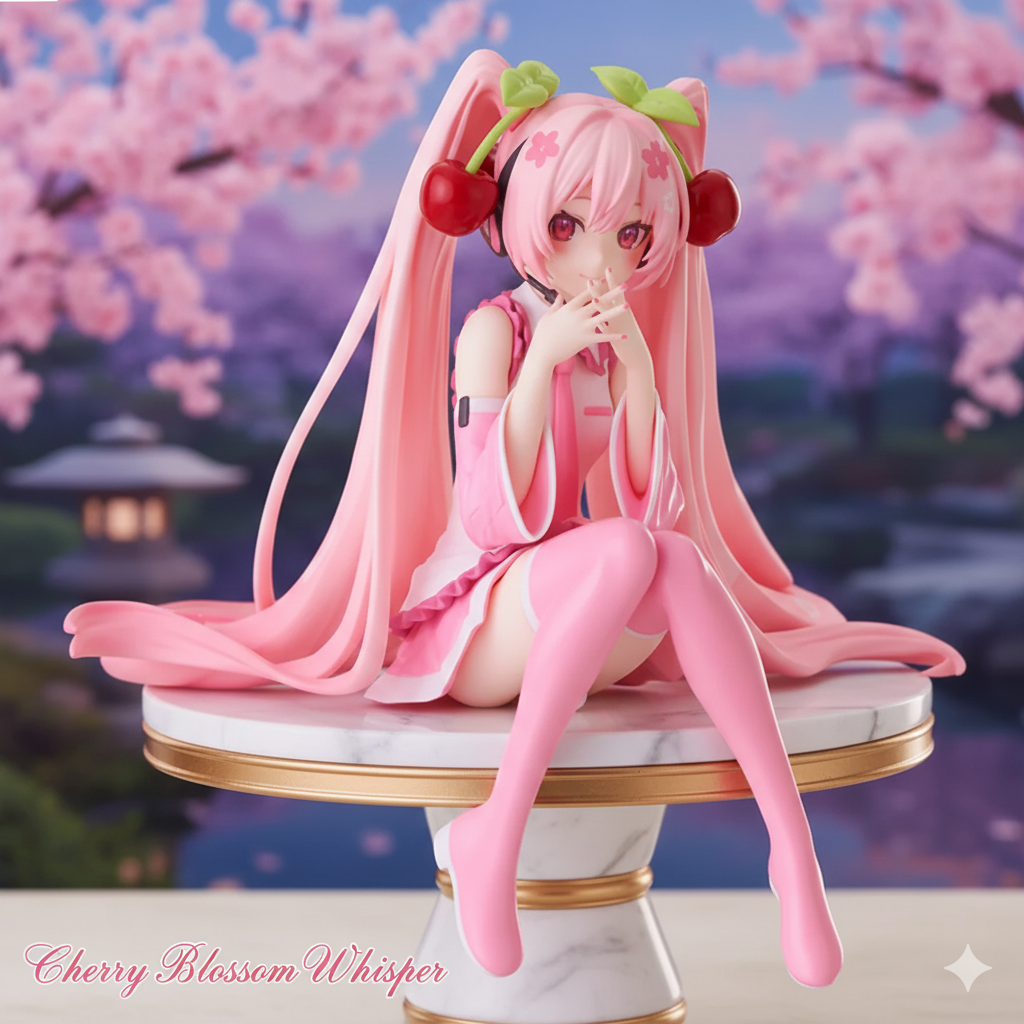 Cute Hatsune Miku Action Figure PVC Sakura Theme Collectible Display Model