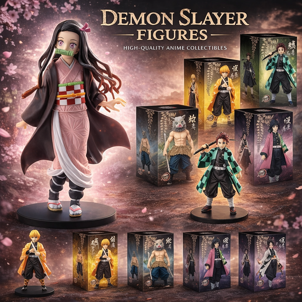 Kimetsu no Yaiba Action Figure Set – Tanjirou, Zenitsu & Nezuko PVC Model Toys for Anime Fans