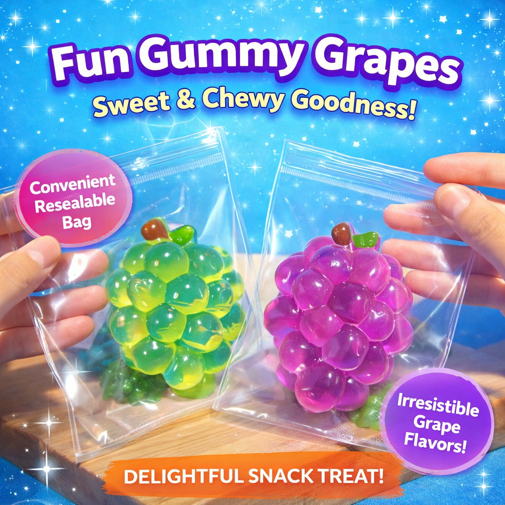 Grape Squishy Fidget Toy – Slow Rising Stress Relief Hand Toy for Anxiety, Kids & Adults
