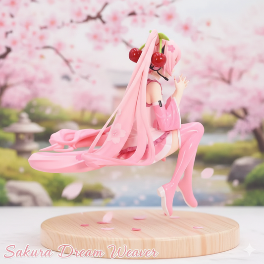 Cute Hatsune Miku Action Figure PVC Sakura Theme Collectible Display Model