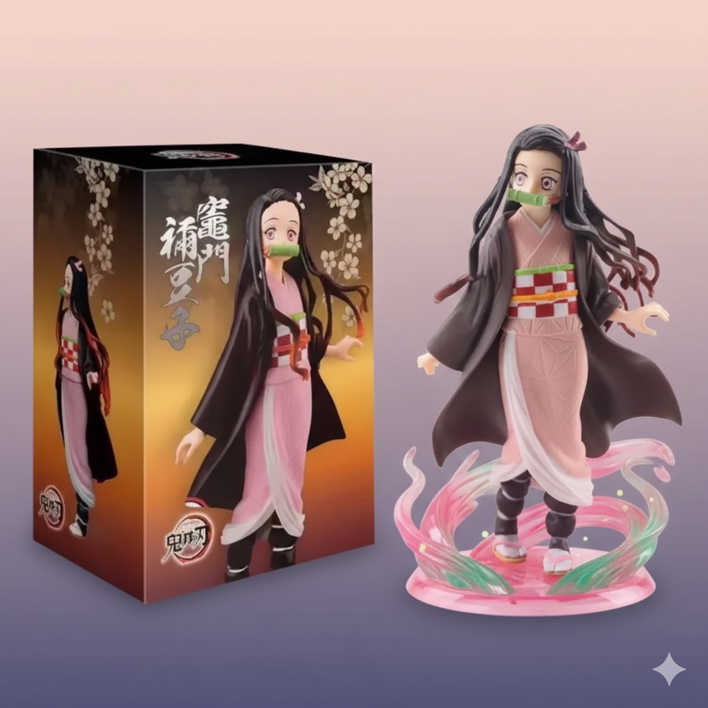 Kimetsu no Yaiba Action Figure Set – Tanjirou, Zenitsu & Nezuko PVC Model Toys for Anime Fans